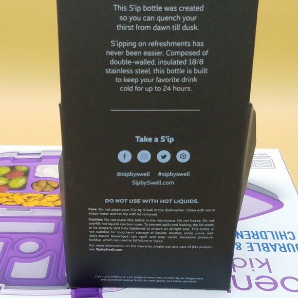 Bentgo Kids Lunch Box, Sip by S'well Water Bottle Bundle, New, School Lunch - Picture 5 of 7